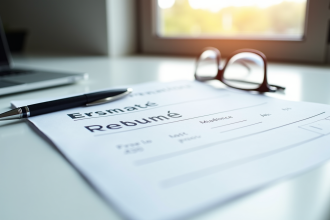 Certificat de carte grise française sur bureau lumineux