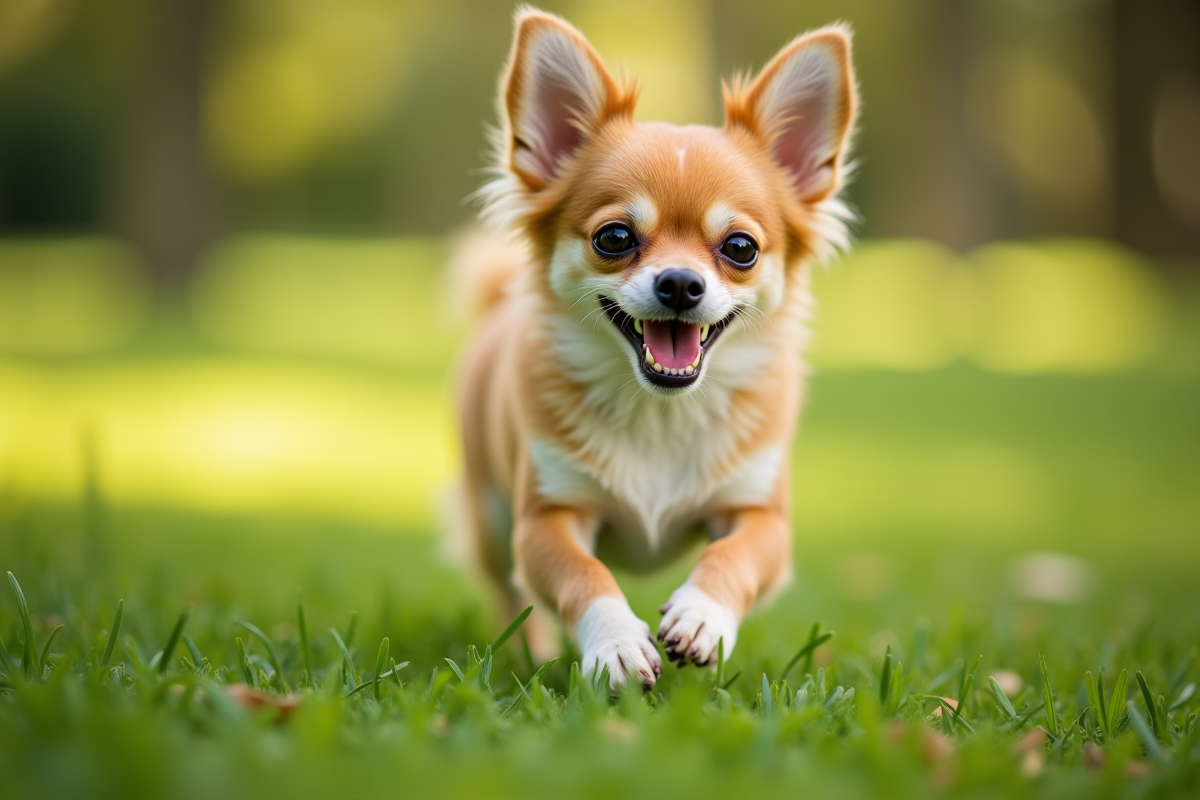 Chihuahua joueur sur l