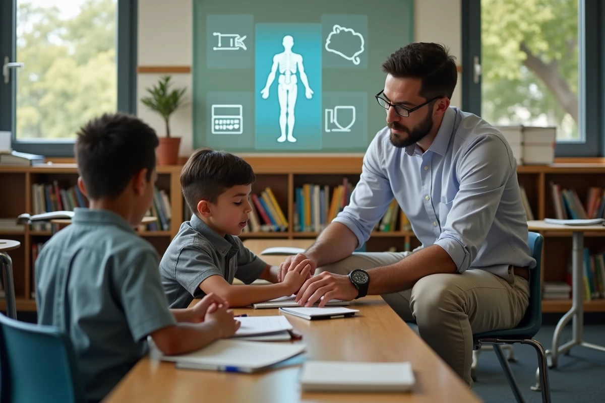 Enseignant expliquant l