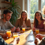 Groupe d'amis jouant à un jeu de société en journée